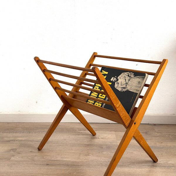 Porte revues vintage en bois années 60