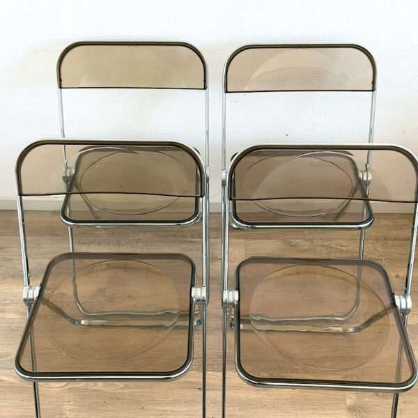4 chaises Plia, Giancarlo Piretti pour Castelli