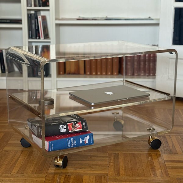 Table basse en plexiglas vintage