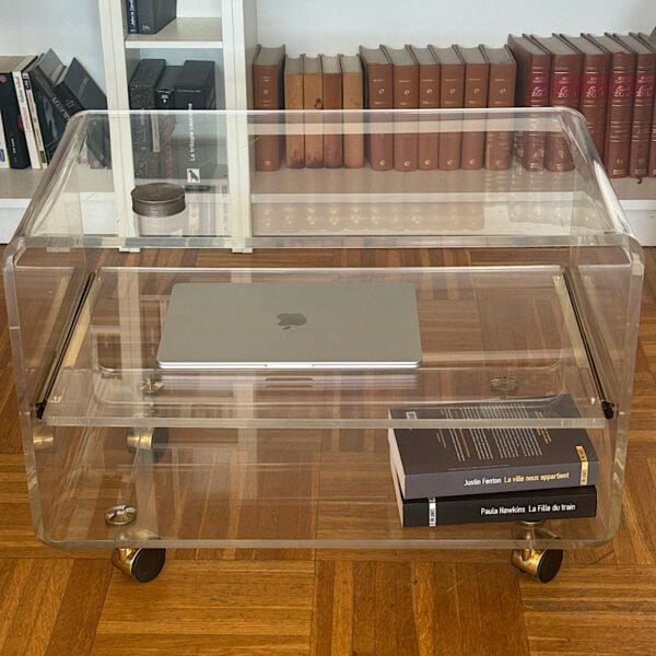 Table basse en plexiglas vintage